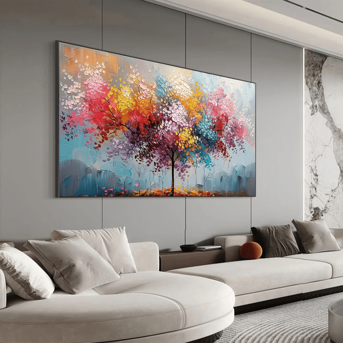 Joyful Blossom Tree Abstract - Vibrant Colorful Art JJ 040 - Texarart