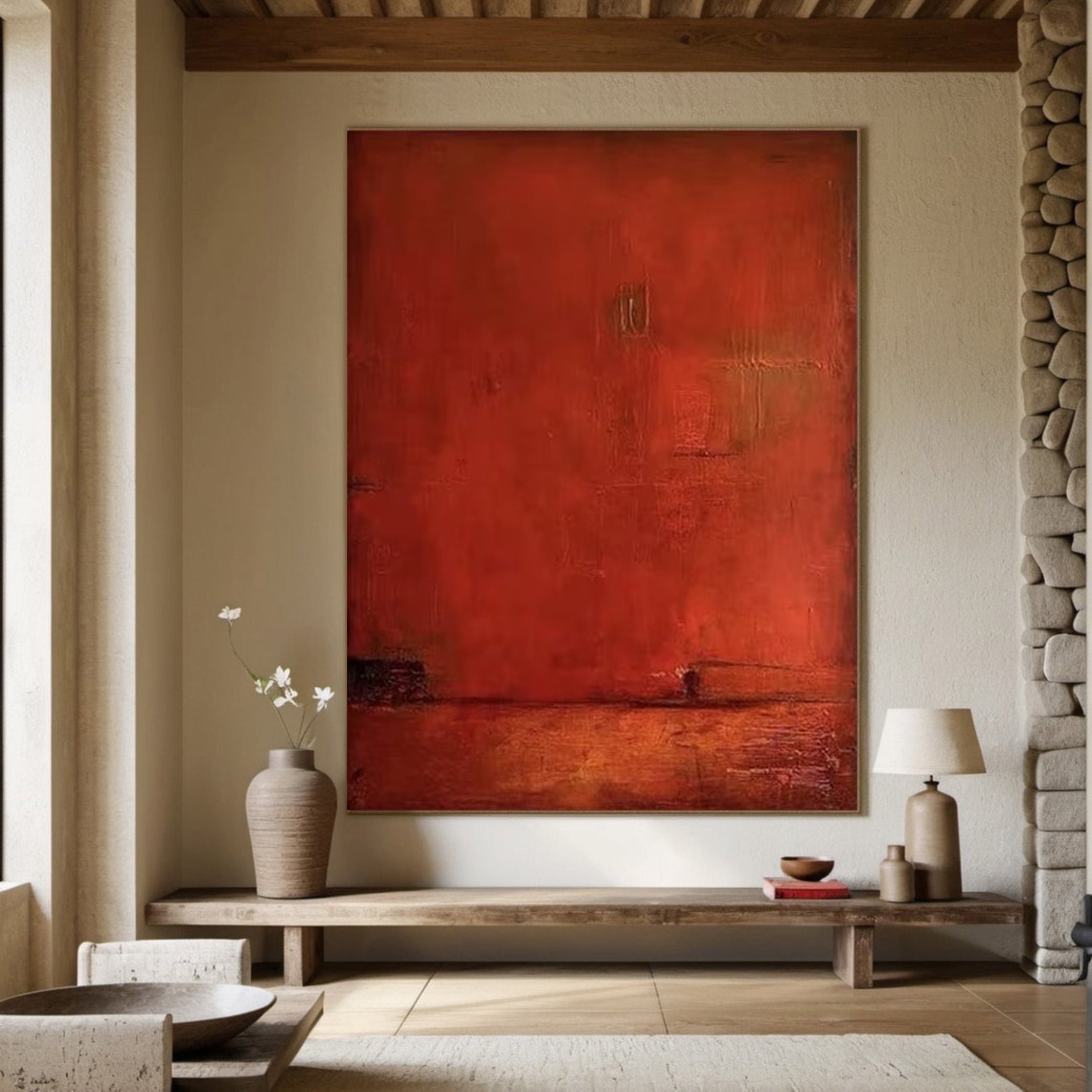 Abstract Handmade Oil Painting - Modern Minimalist Wall Decor JJ 059 - Texarart