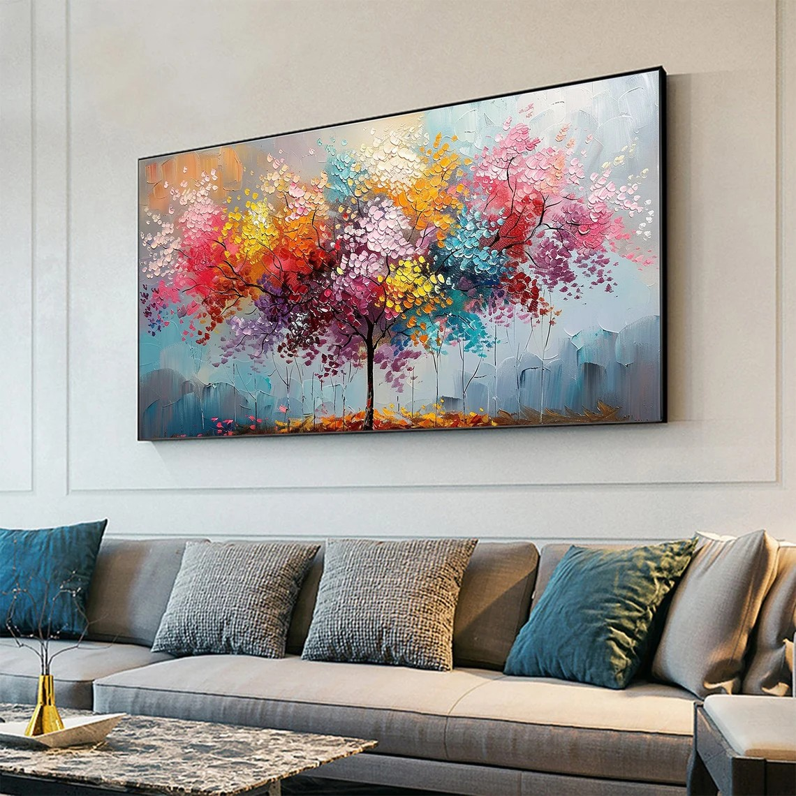 Joyful Blossom Tree Abstract - Vibrant Colorful Art JJ 040 - Texarart