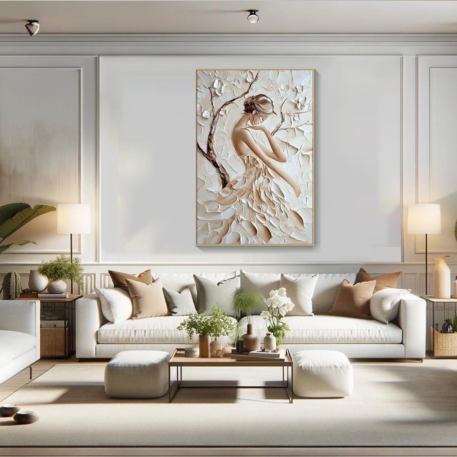 3D Textured Female Portrait - Modern Art Decor TB 008 - Texarart
