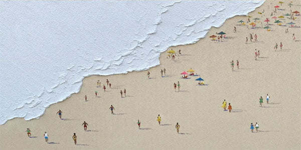 Textured Coastal People – Abstract Beach Vibe Wall Painting JJ 235 - Texarart