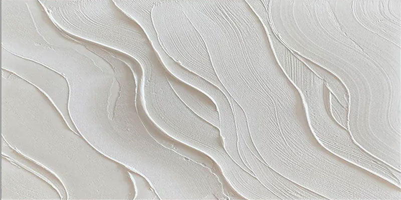 White Textured Canvas Art - Minimalist Ocean Wave Design TB 001 - Texarart