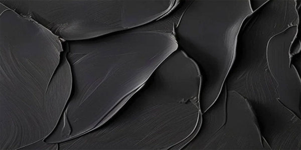 Minimalist Black Textured Oil Painting | "Eternal Embrace"TC 170 - Texarart