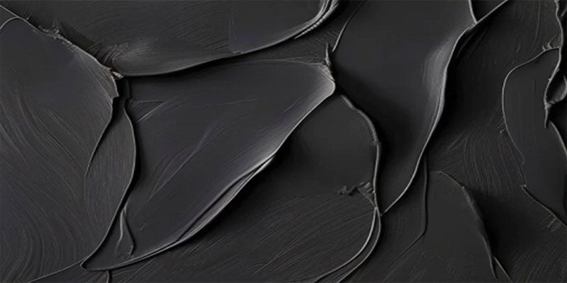 Minimalist Black Textured Oil Painting | "Eternal Embrace"TC 170 - Texarart