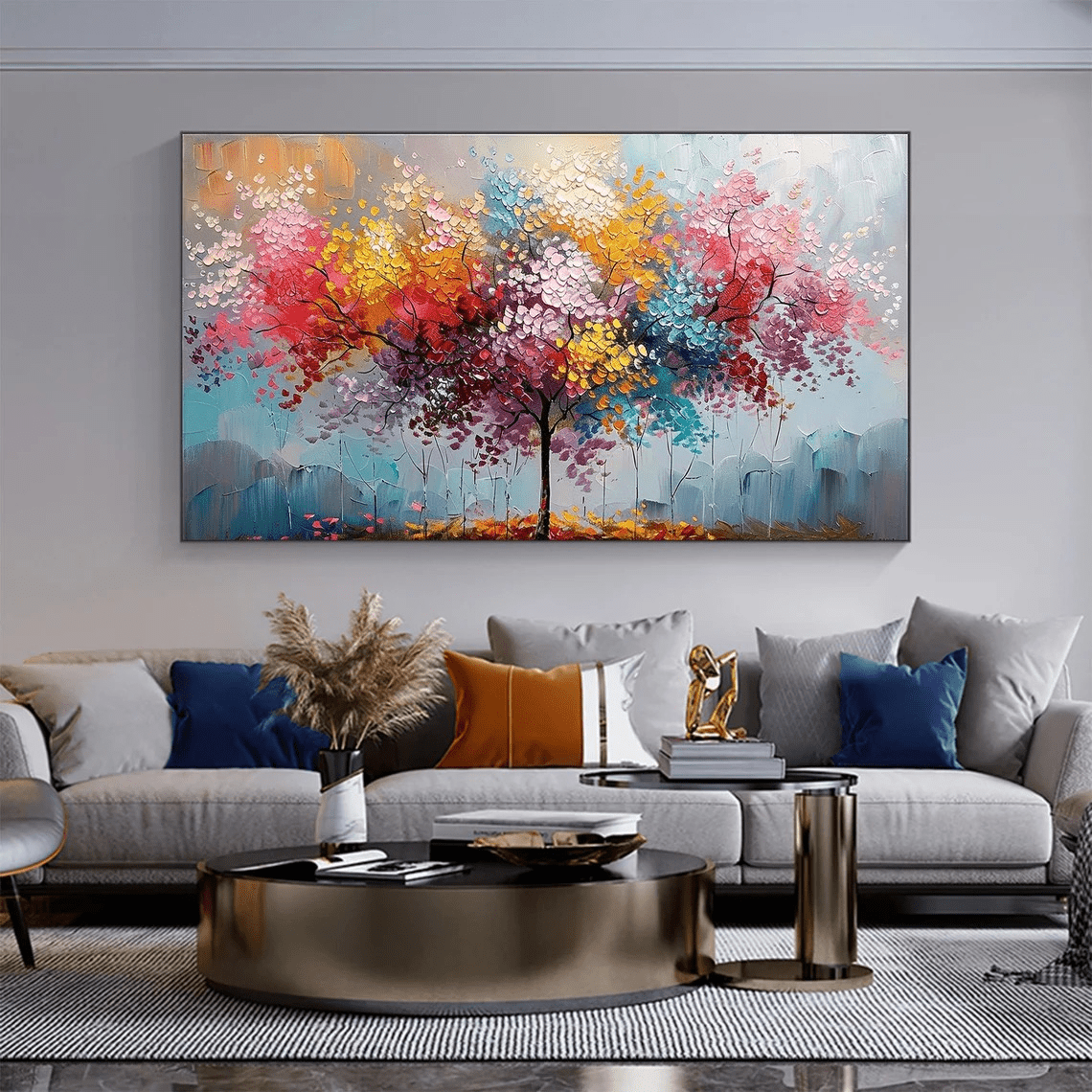 Joyful Blossom Tree Abstract - Vibrant Colorful Art JJ 040 - Texarart