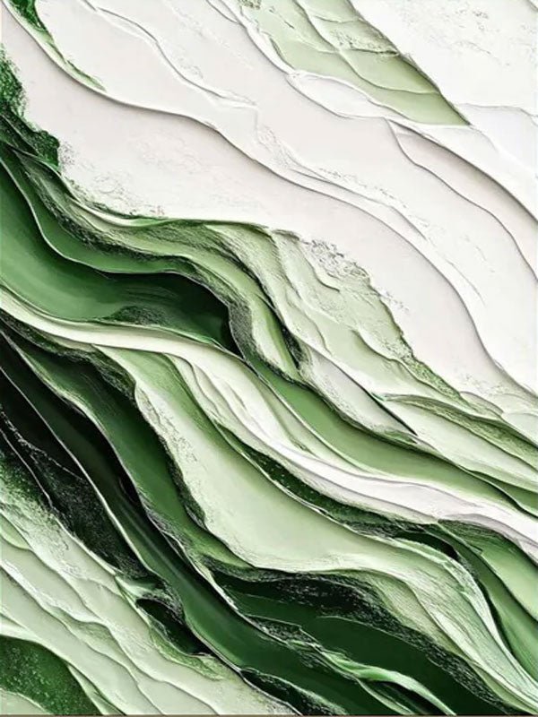 Textured Green Abstract Canvas Art TB 021 - Texarart