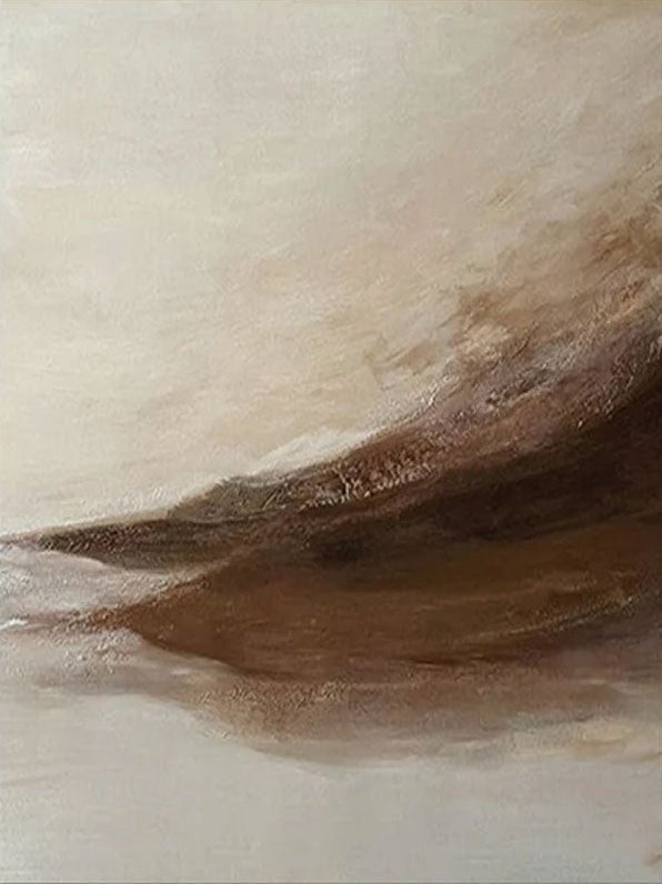 Abstract Landscape Painting | Neutral Beige & Brown Canvas Art JJ 067 - Texarart