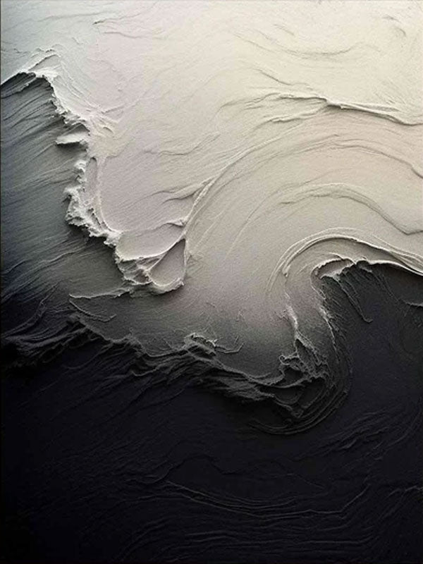 Black & White Abstract Art, 3D Texture Decor TB 033 - Texarart