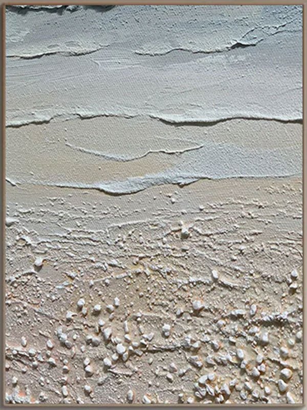 3D Textured Coastal Art | Sand and Sea Abstract Painting JJ 068 - Texarart