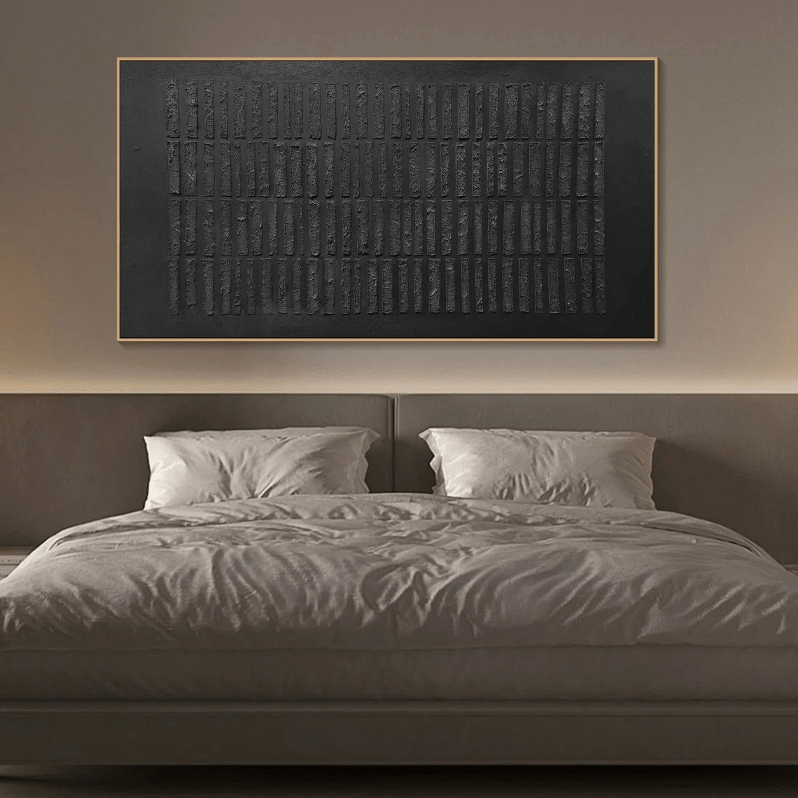 Large Modern Black Textured Wall Art TC 084 - Texarart