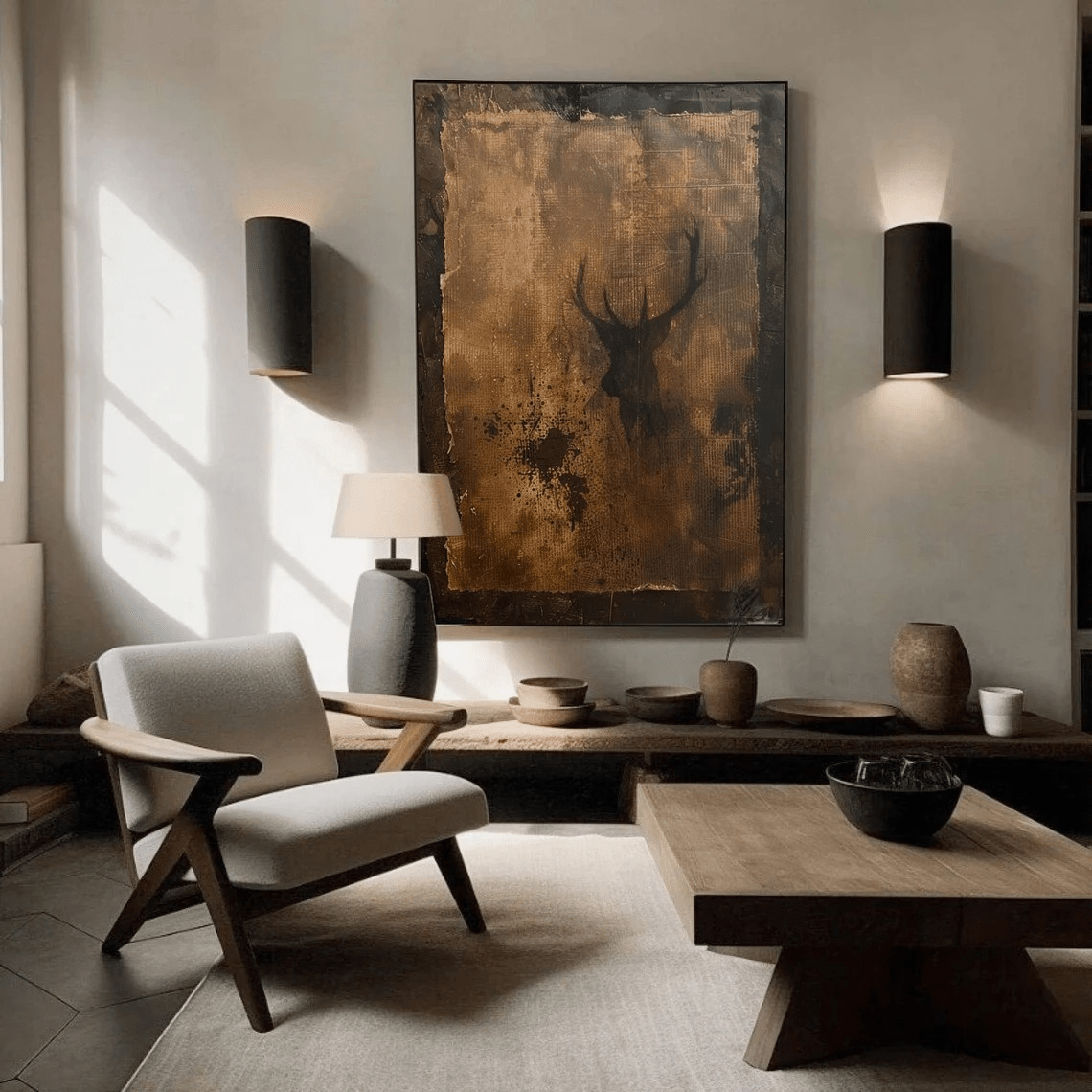 Wabi Sabi Wall Art - Handmade Textured Painting with Earthy Hues TC 014 - Texarart