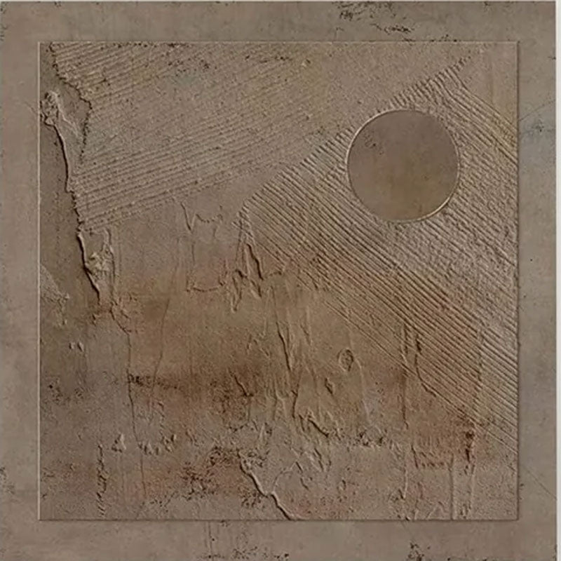 Wabi - Sabi Abstract Oil Painting - Textured Monochromatic Circle Art JJ 012 - Texarart