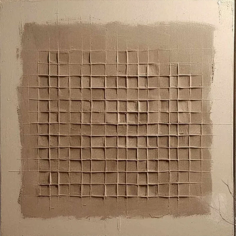 Modern Abstract Textured Beige Canvas Art – Handcrafted Oil Painting JJ 005 - Texarart