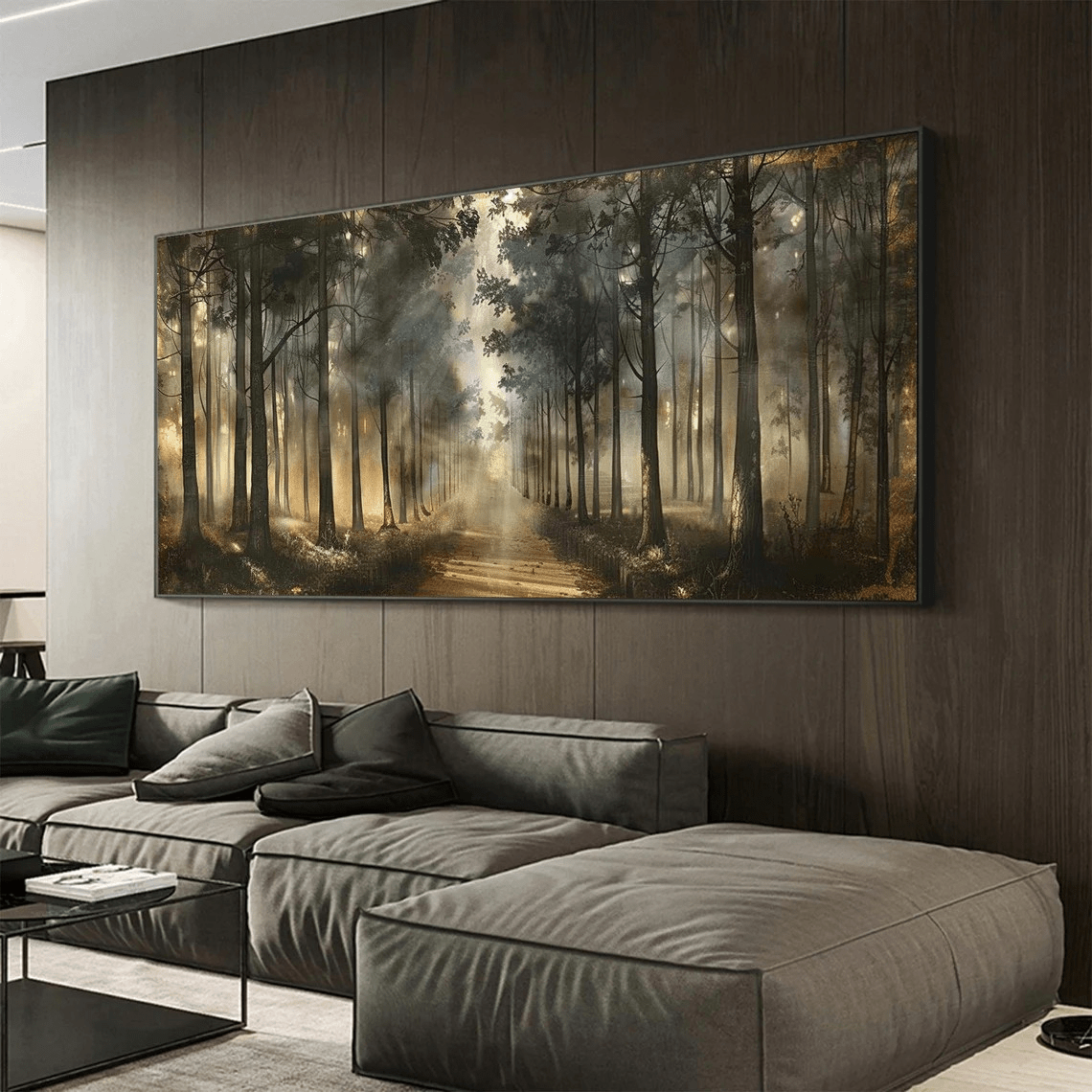 Forest Path Abstract Oil Painting - Sun - Drenched Woodland JJ 041 - Texarart