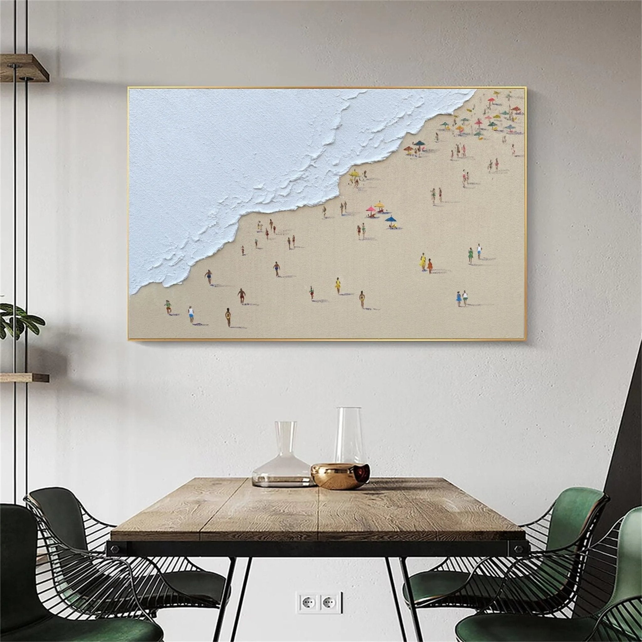 Textured Coastal People – Abstract Beach Vibe Wall Painting JJ 235 - Texarart