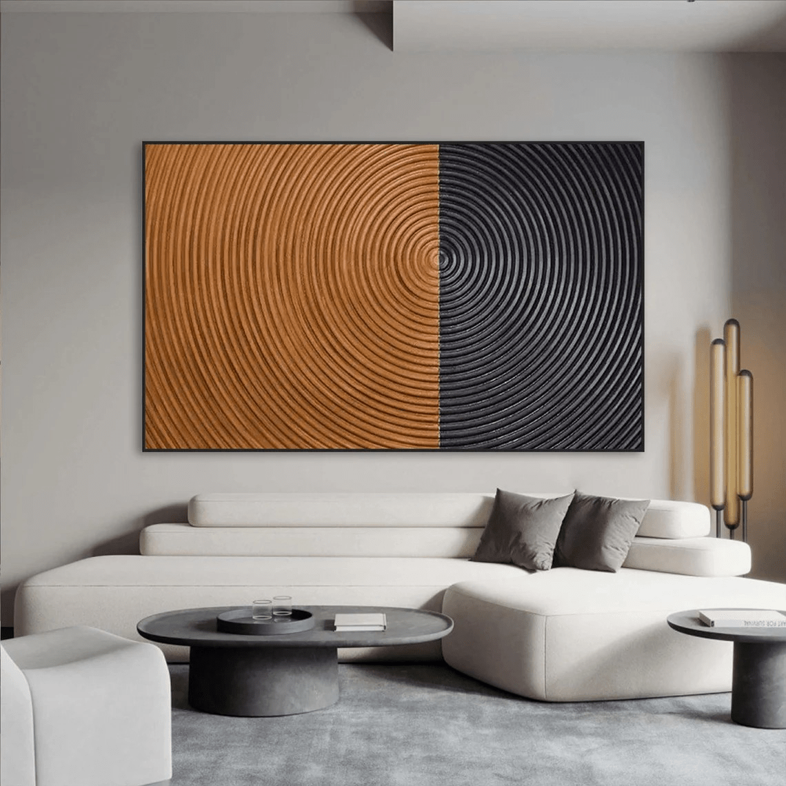 Unique Textured Circle Canvas for office or hallway TC 087 - Texarart