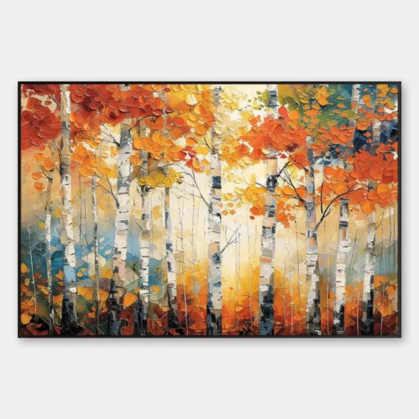 Textured Impasto Birch Tree Painting | Palette Knife Wall Art TC 245 - Texarart