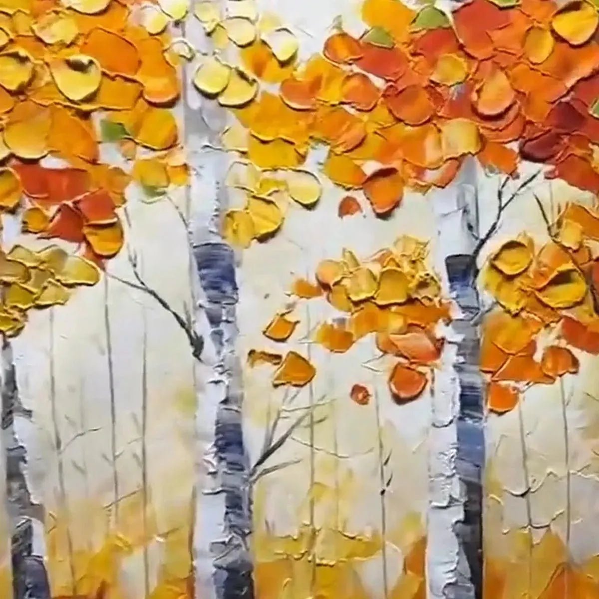 Textured Impasto Birch Tree Painting | Palette Knife Wall Art TC 245 - Texarart