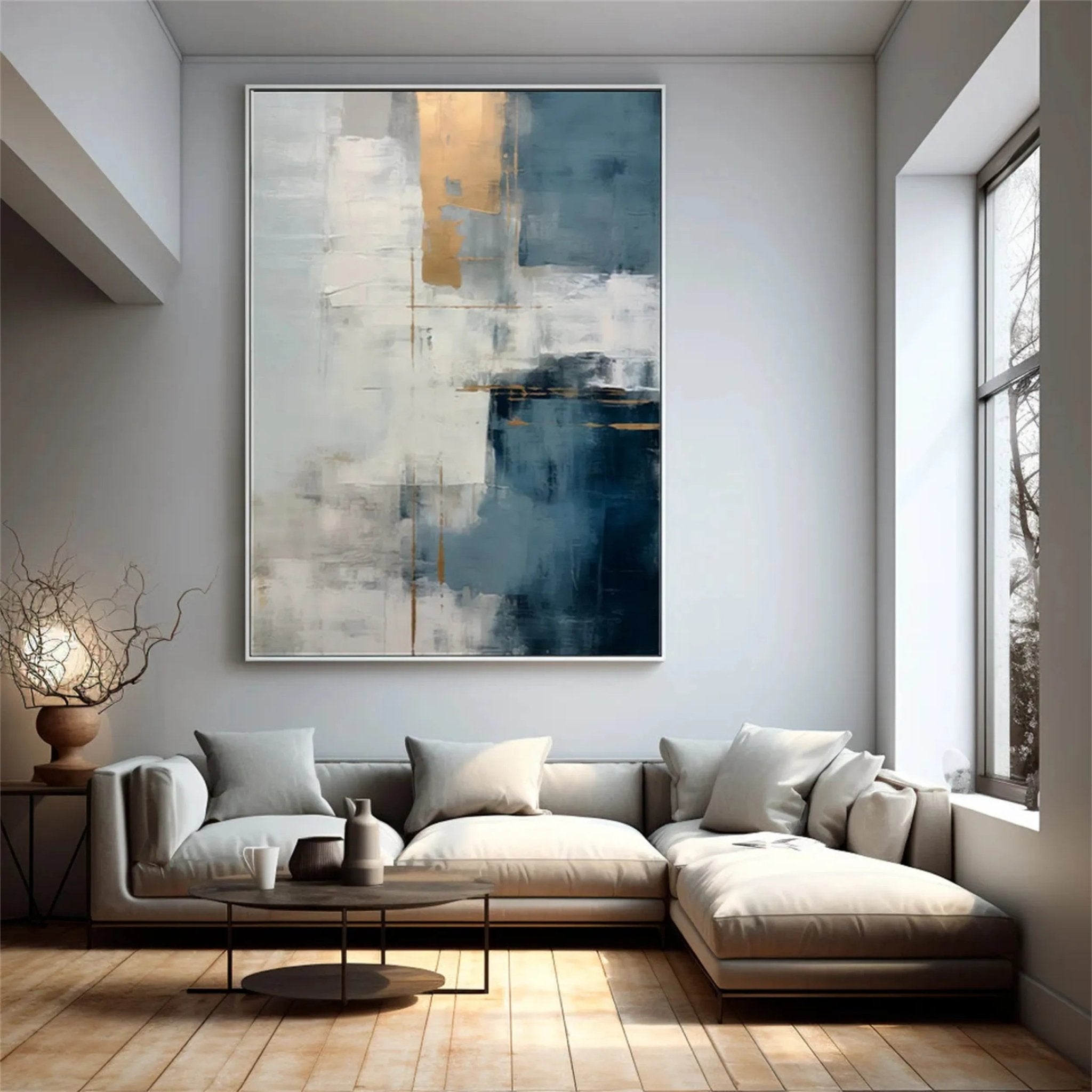 Abstract Wall Art for Living Room | Large Contemporary Painting ZZ 108 - Texarart