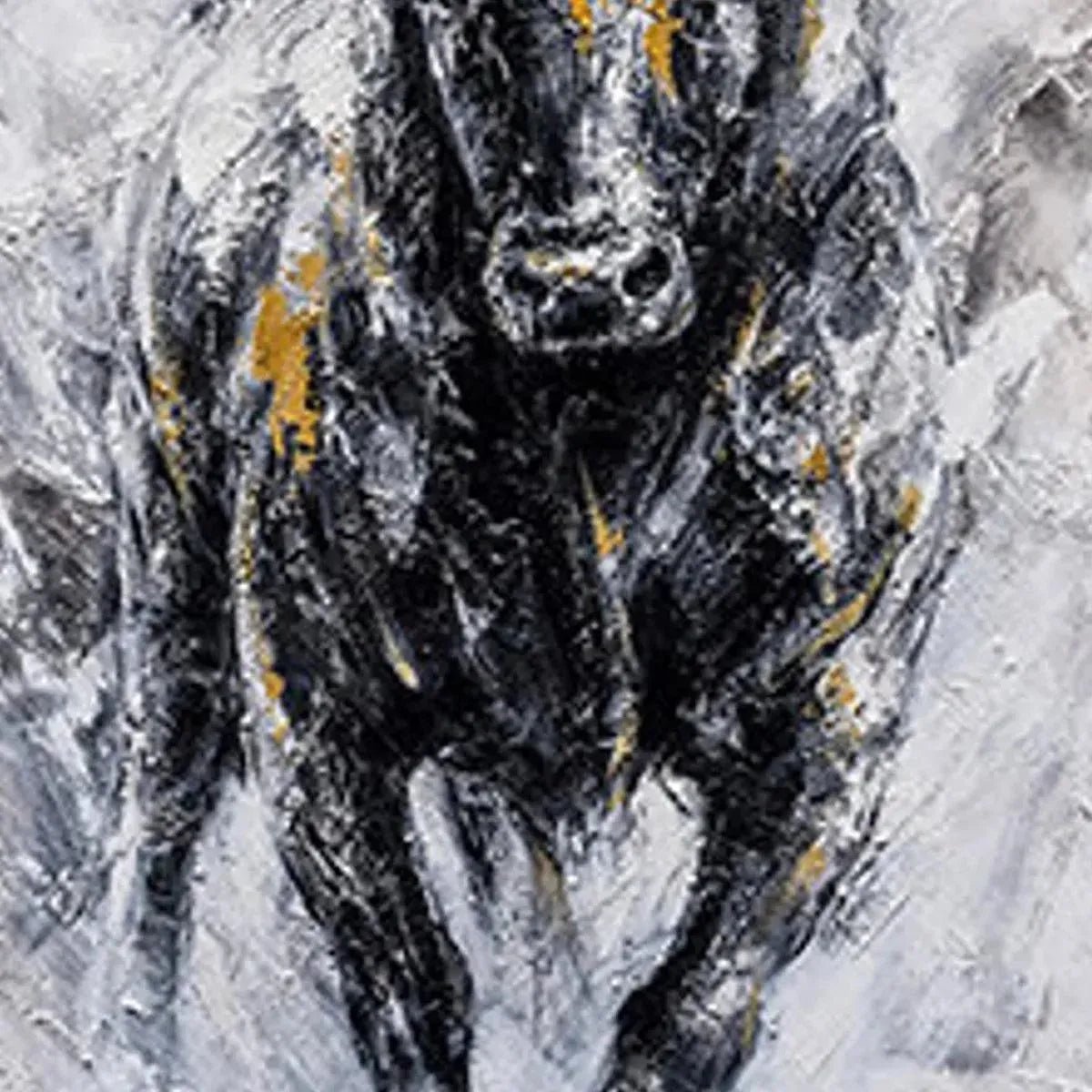 Powerful Bull Wall Art | Large Textured Canvas for Office or Man Cave AA 011 - Texarart