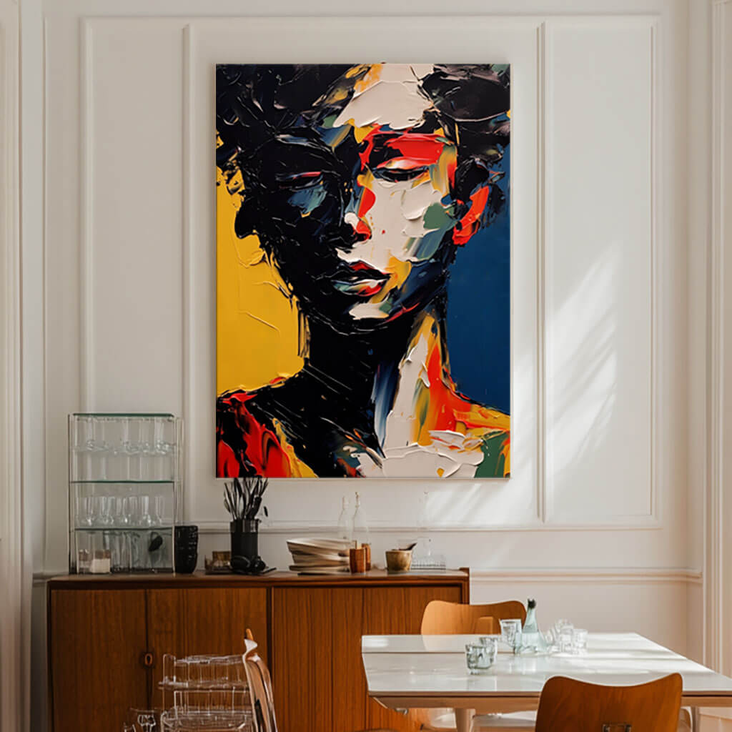 Textured Palette Knife Art | Abstract Woman Portrait on Canvas ZZ 226 - Texarart