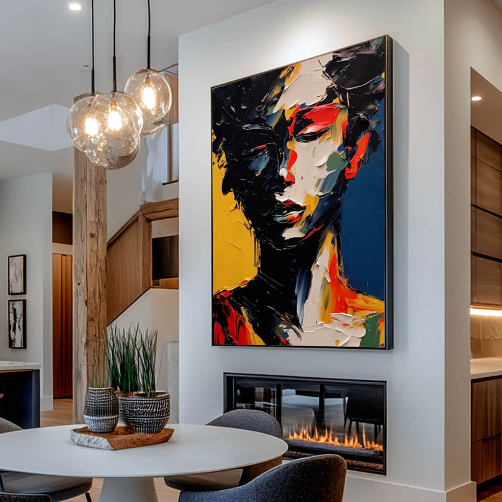 Textured Palette Knife Art | Abstract Woman Portrait on Canvas ZZ 226 - Texarart