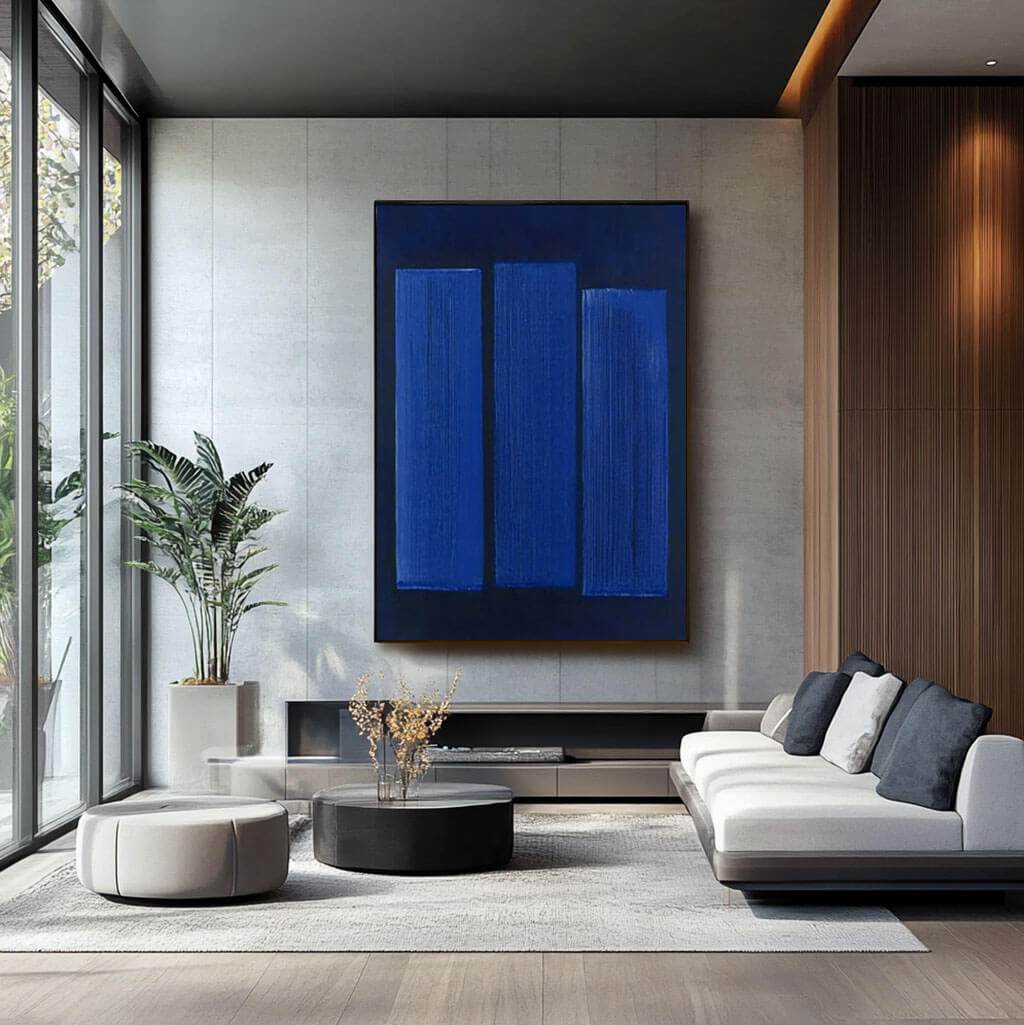 Serene Blue Wall Art | Large Calming Abstract for Modern Decor ZZ 229 - Texarart