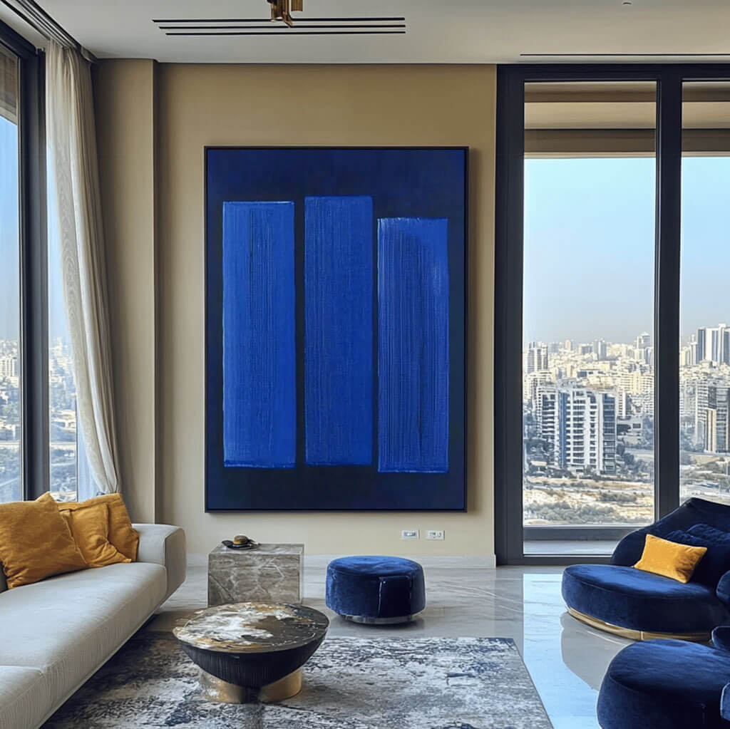Serene Blue Wall Art | Large Calming Abstract for Modern Decor ZZ 229 - Texarart