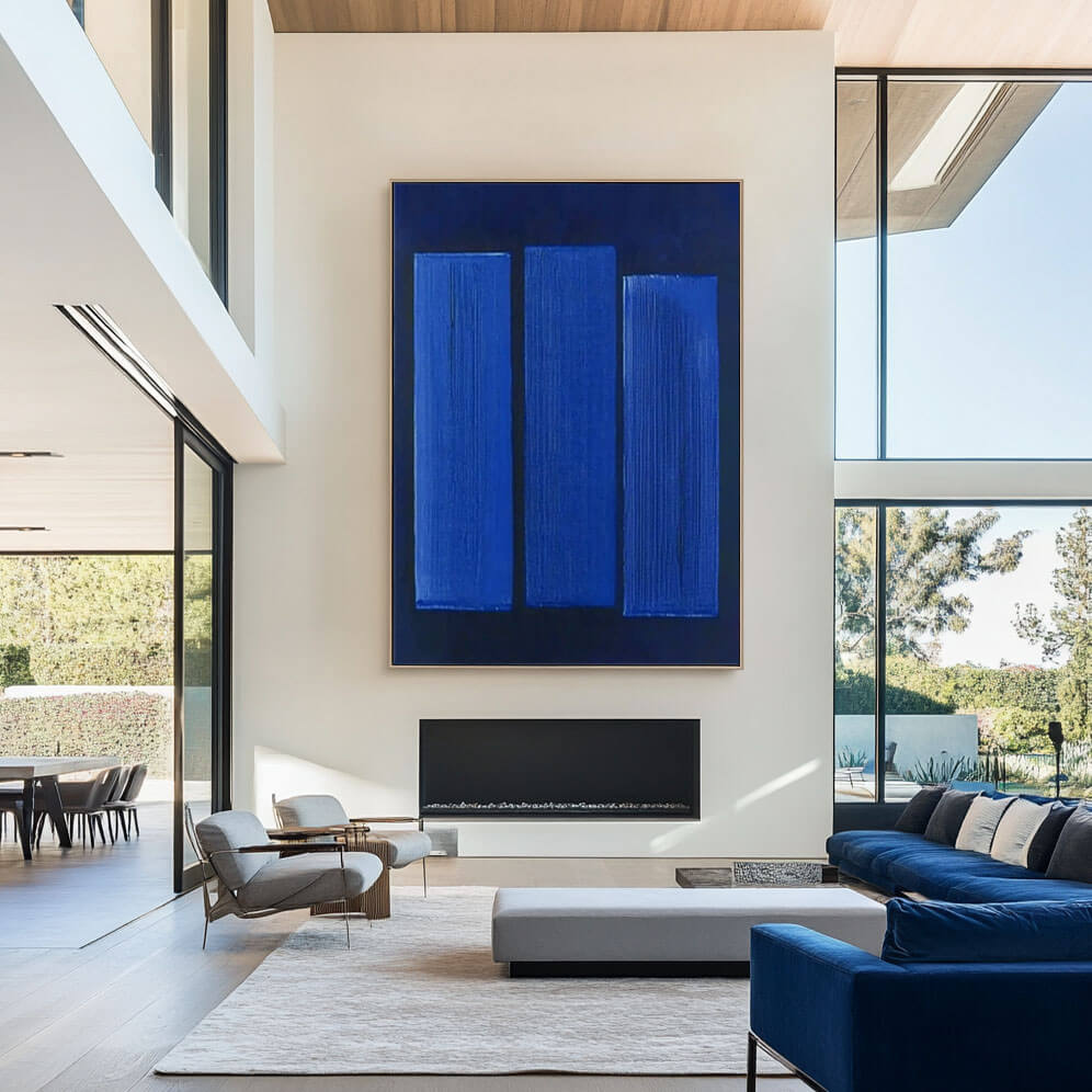 Serene Blue Wall Art | Large Calming Abstract for Modern Decor ZZ 229 - Texarart