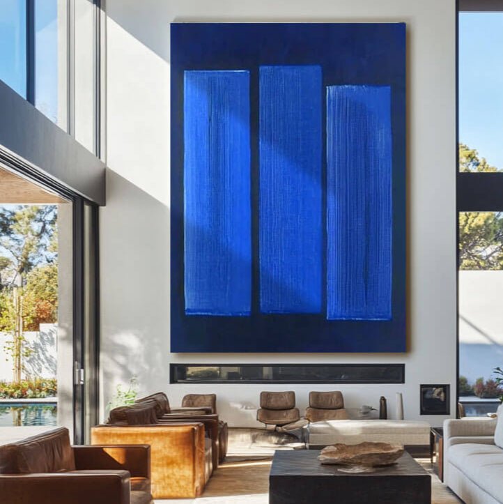 Serene Blue Wall Art | Large Calming Abstract for Modern Decor ZZ 229 - Texarart