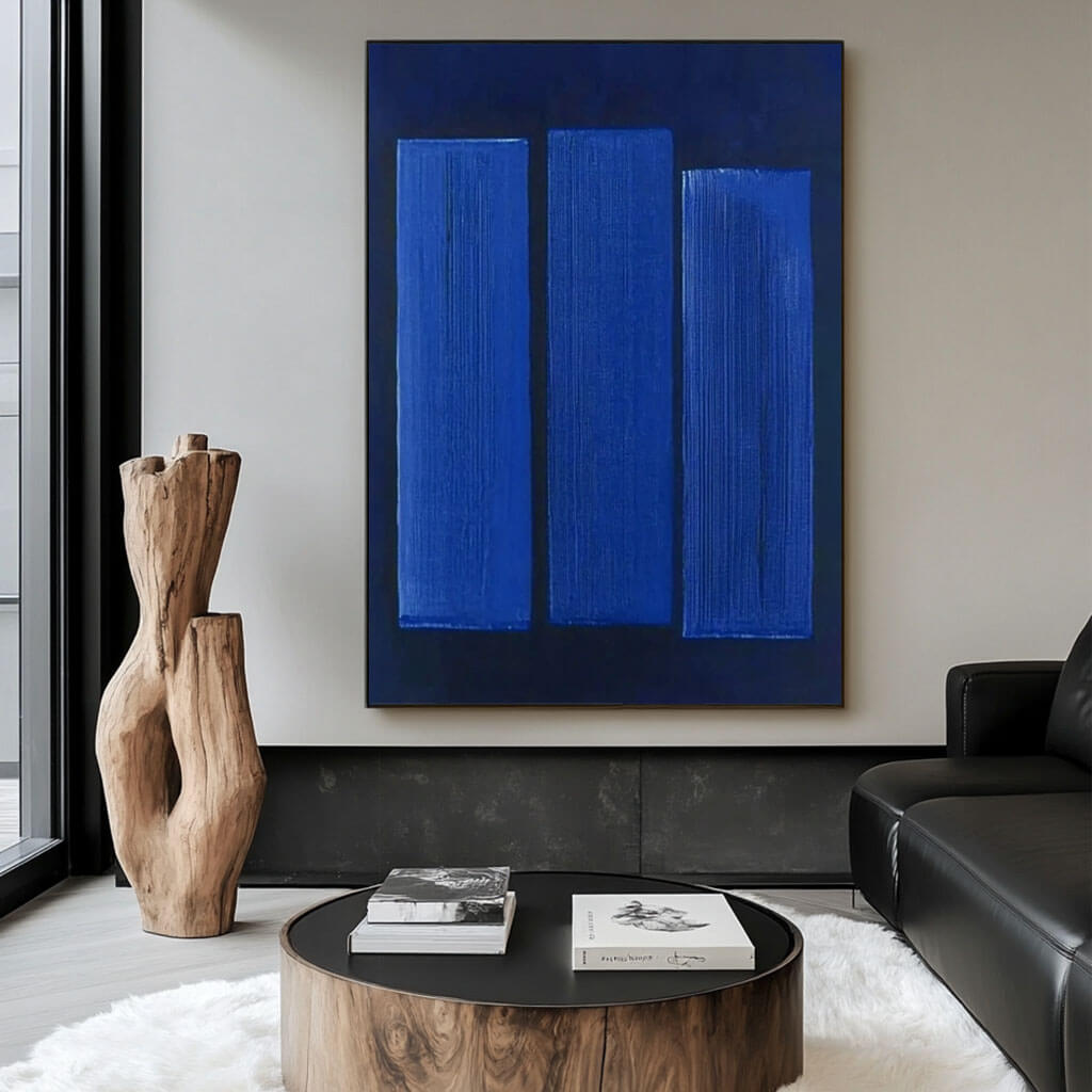 Serene Blue Wall Art | Large Calming Abstract for Modern Decor ZZ 229 - Texarart