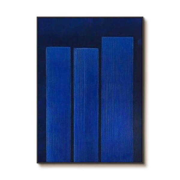 Deep Blue Abstract Painting | Monochrome Wall Art on Canvas ZZ 228 - Texarart