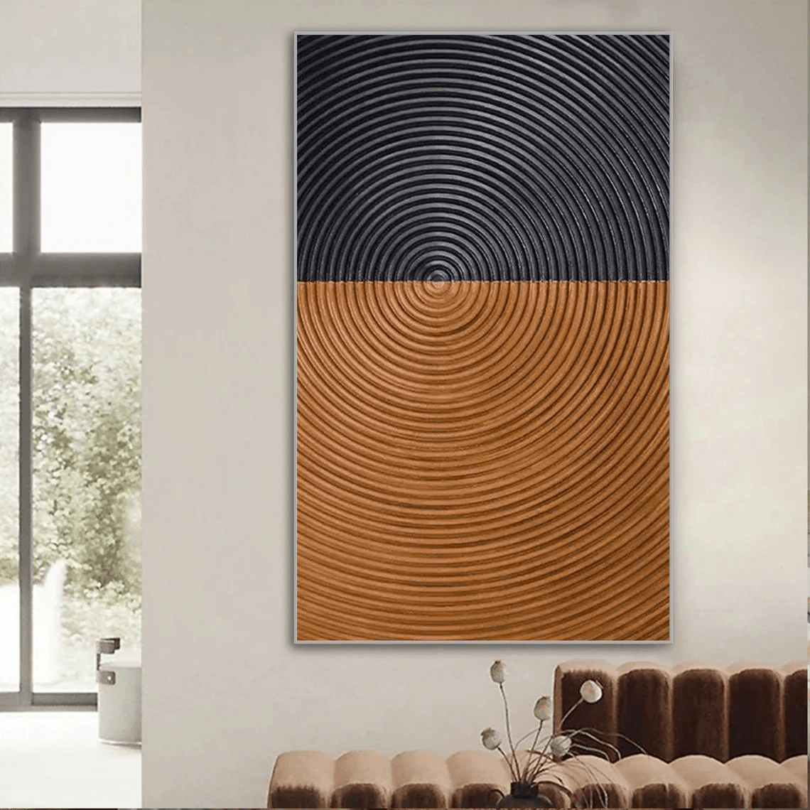 Unique Textured Circle Canvas for office or hallway TC 087 - Texarart