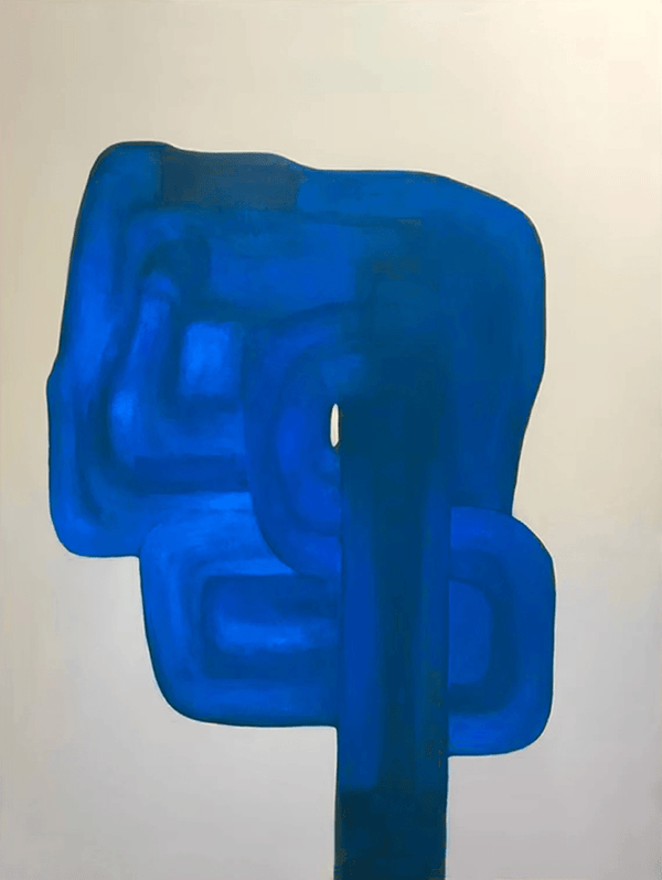 Oversized Cobalt Blue Abstract Painting | Contemporary Wall Art JJ 066 - Texarart
