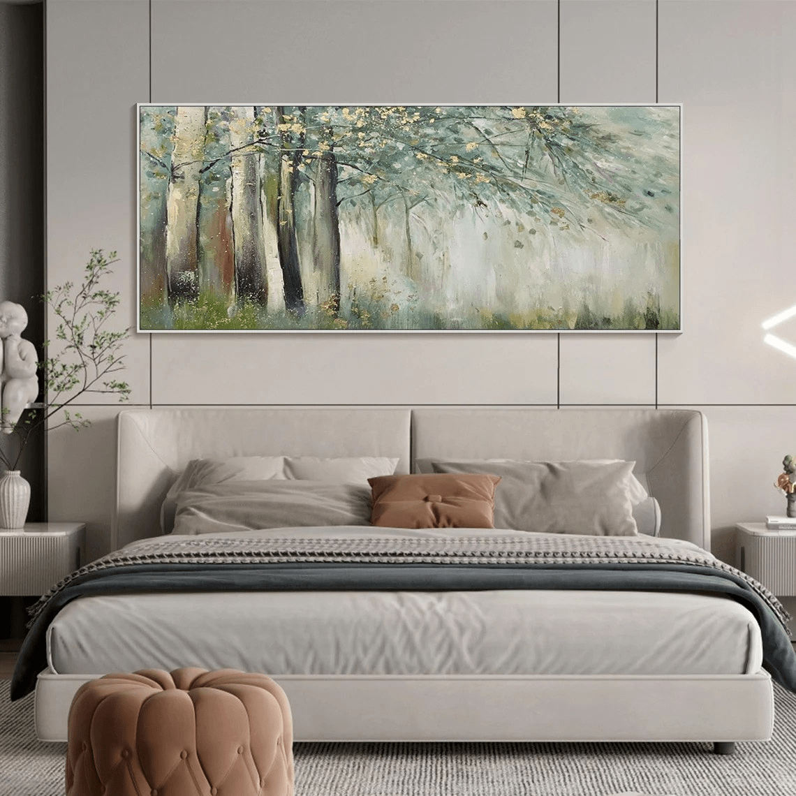 Impressionistic Forest Oil Painting - Misty Woodland Scene JJ 020 - Texarart