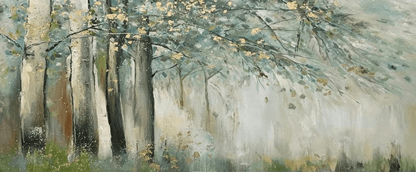 Impressionistic Forest Oil Painting - Misty Woodland Scene JJ 020 - Texarart