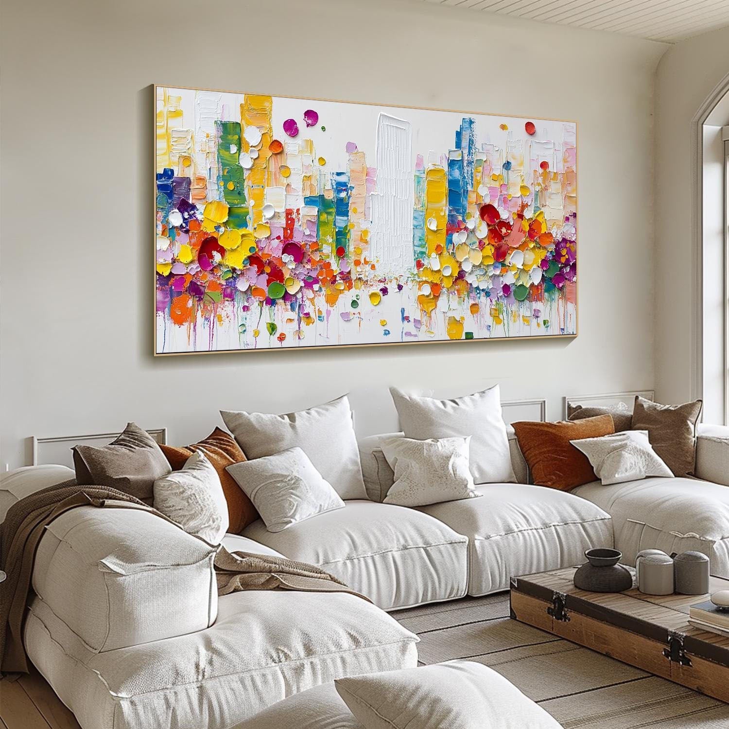 Modern Abstract City Oil Painting, Colorful 3D Street TB 067 - Texarart