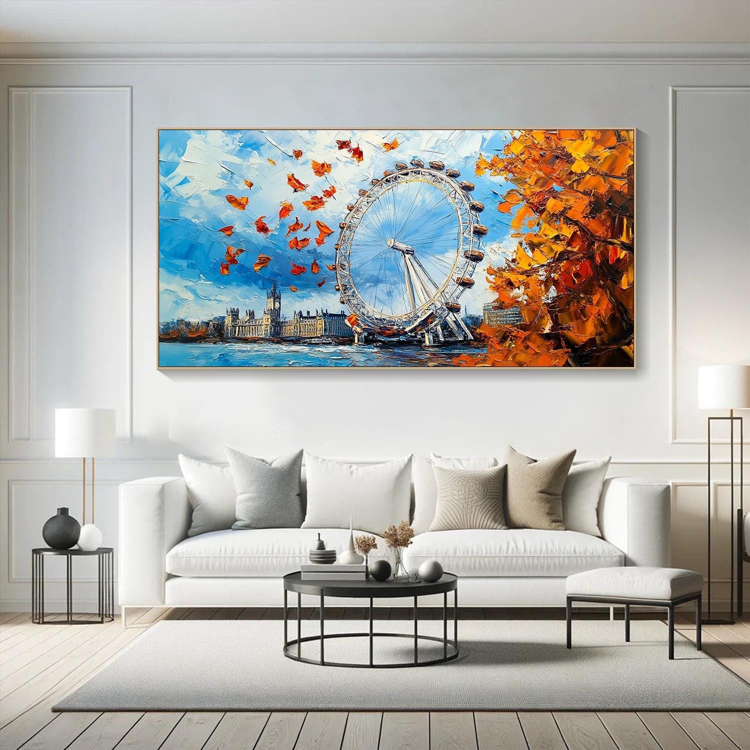 London Eye Themed Oil Painting - Modern Cityscape Art TB 058 - Texarart