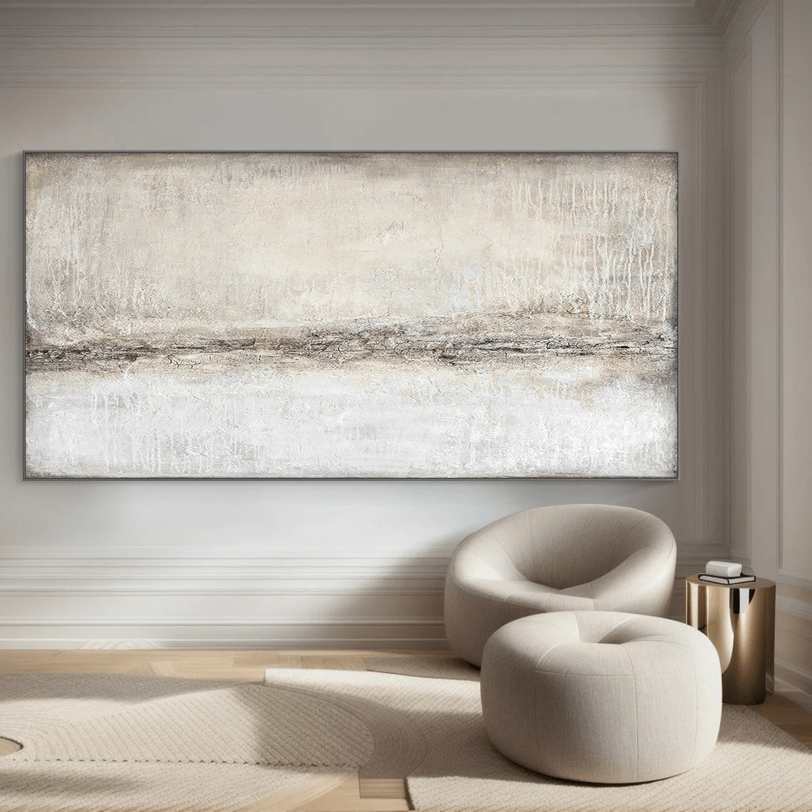 Large Minimalist Abstract Wall Art | Textured Neutral Painting TC 065 - Texarart