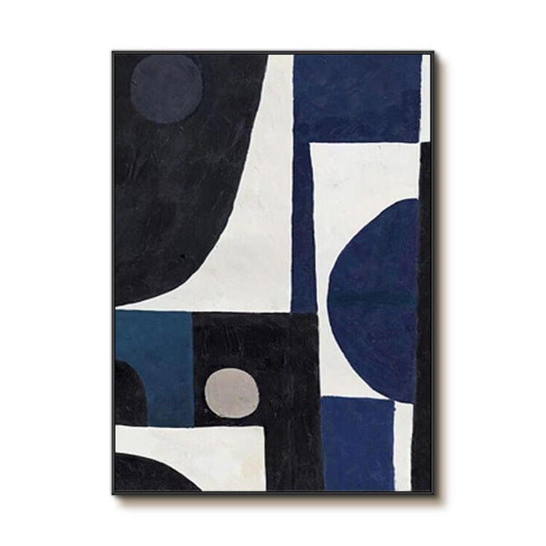 Mid - Century Modern Wall Art | Large Geometric Canvas Painting ZZ 230 - Texarart