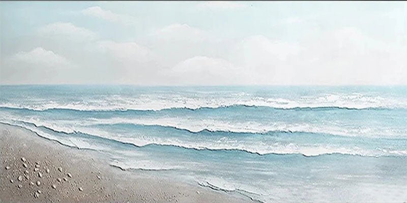 Minimalist Shore –Coastal Landscape Painting Home Decor JJ 248 - Texarart