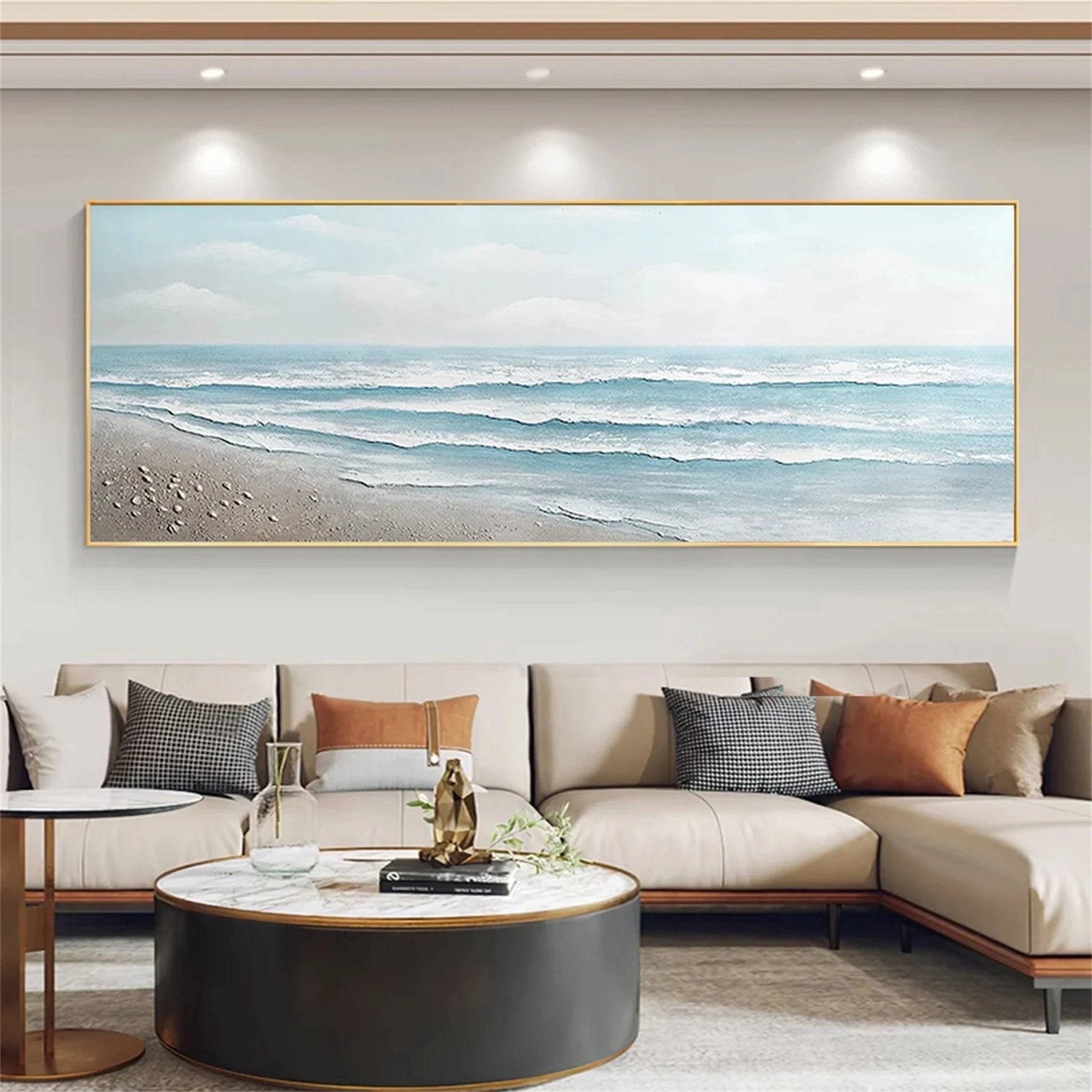 Minimalist Shore –Coastal Landscape Painting Home Decor JJ 248 - Texarart
