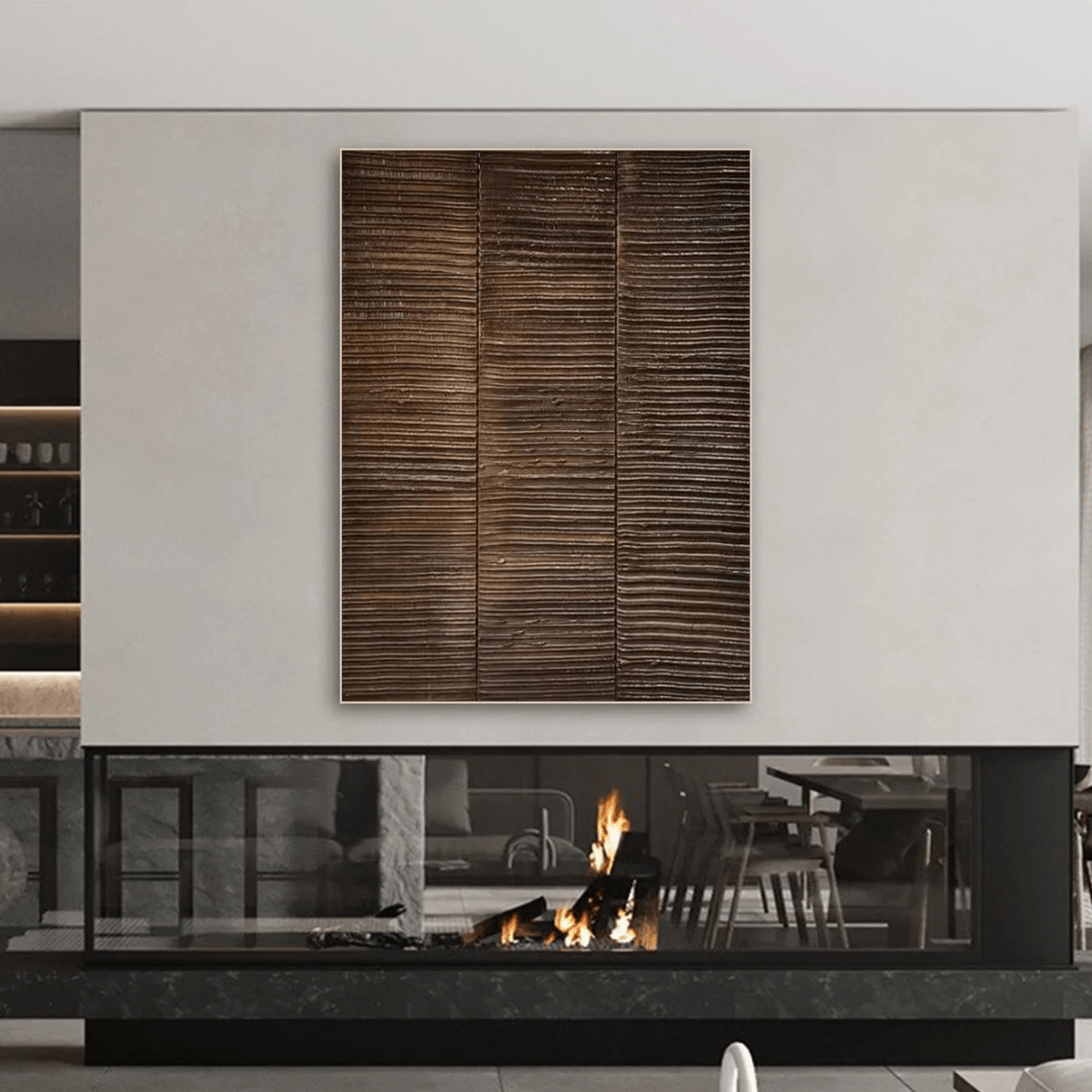 Handmade Abstract Brown Textured Canvas Wall Art TC 085 - Texarart
