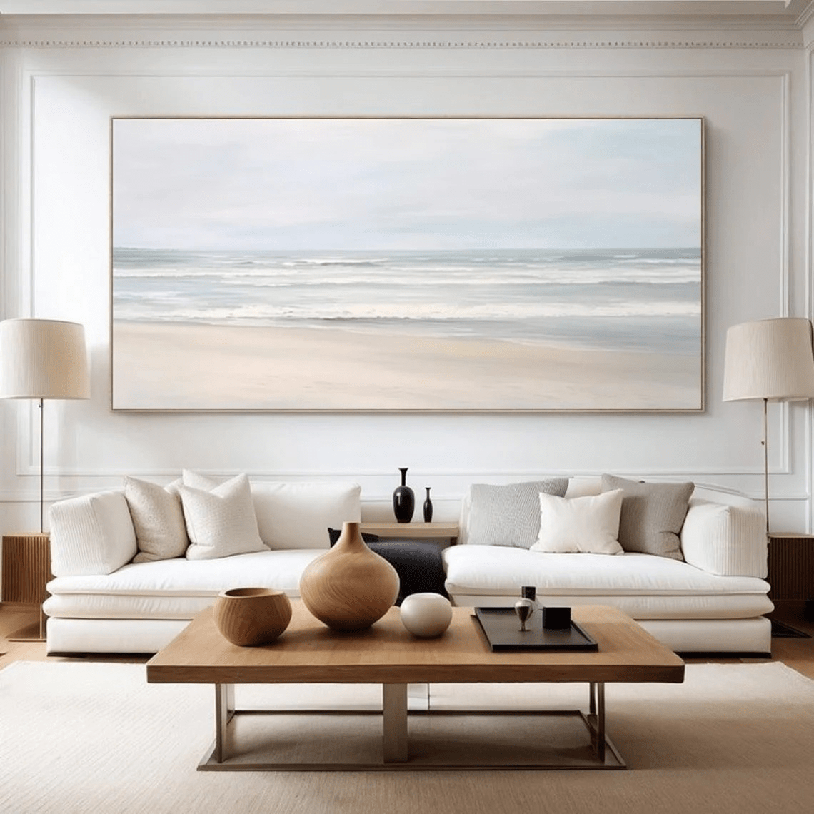 Modern Coastal Landscape - Handmade Seascape Wall Decor TC 090 - Texarart