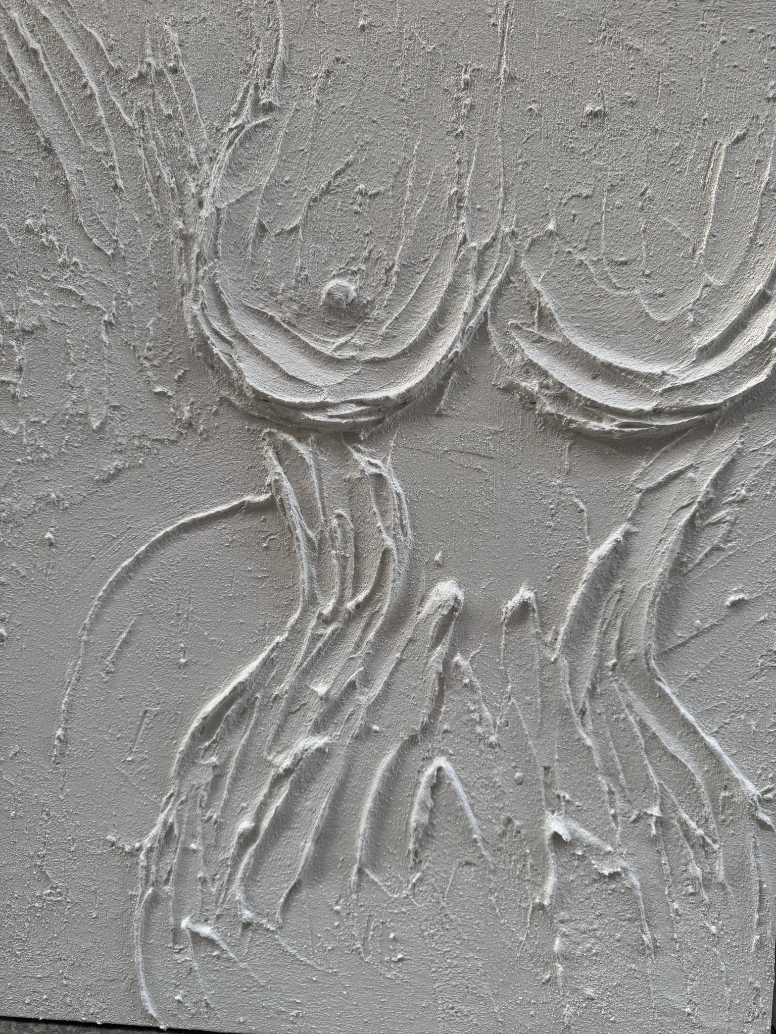 Textured Abstract Female Form Wall Art | 2 Piece Neutral Canvas Set ZZ 204 - Texarart