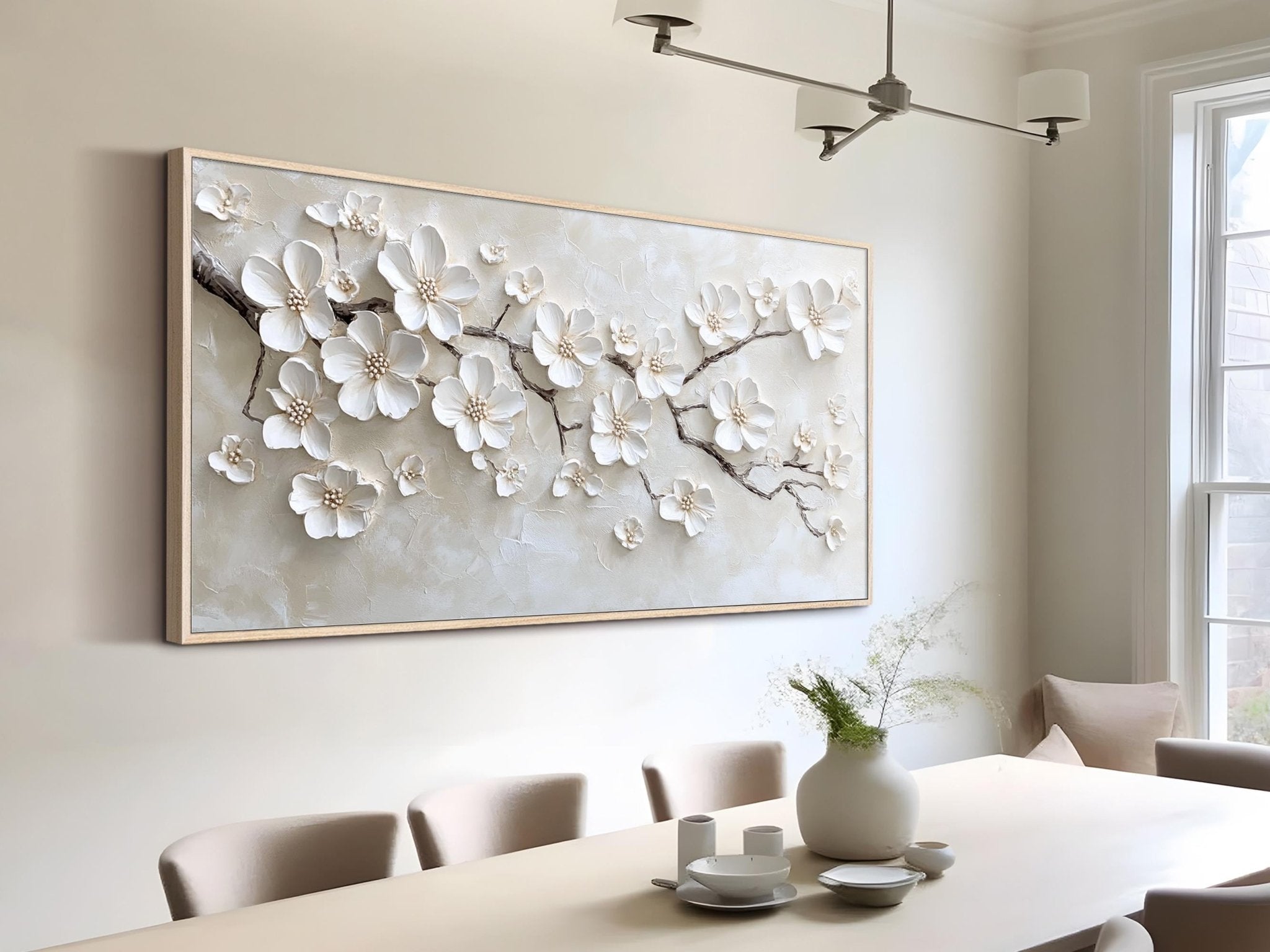 Textured Cherry Blossom Painting | Large 3D Floral Wall Art ZZ 146 - Texarart