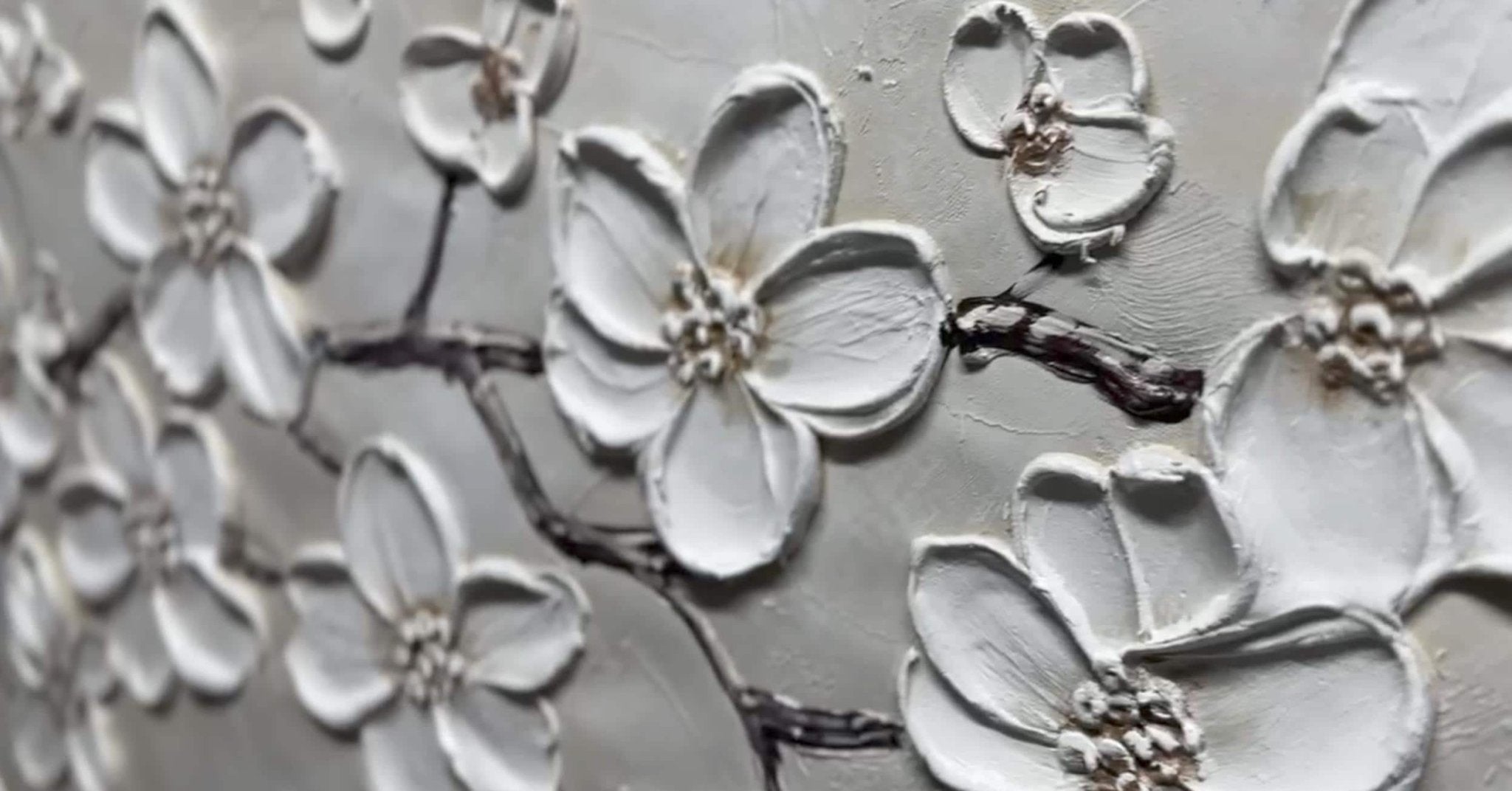 Textured Cherry Blossom Painting | Large 3D Floral Wall Art ZZ 146 - Texarart