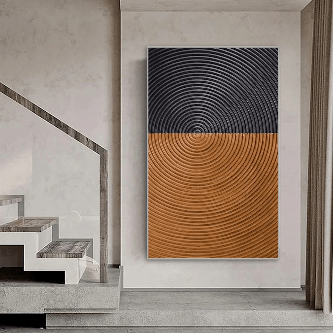 Unique Textured Circle Canvas for office or hallway TC 087 - Texarart