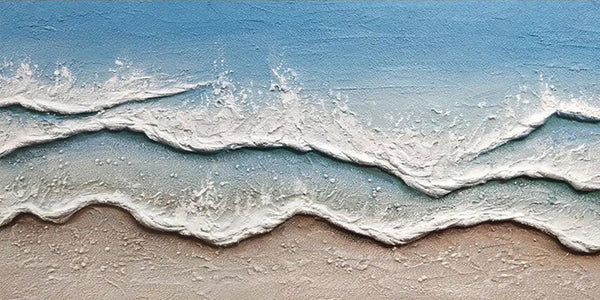 Unique Textured Beach Wave Oil Painting for Home Decor JJ 170 - Texarart