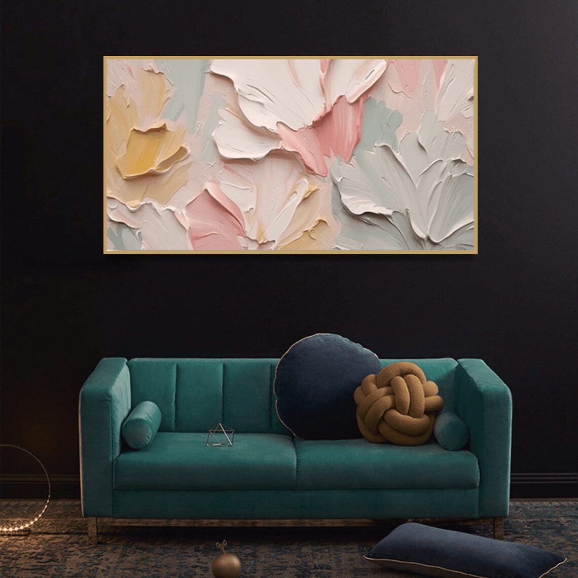 Textured Abstract Floral Painting - Pastel Wall Art TC 094 - Texarart